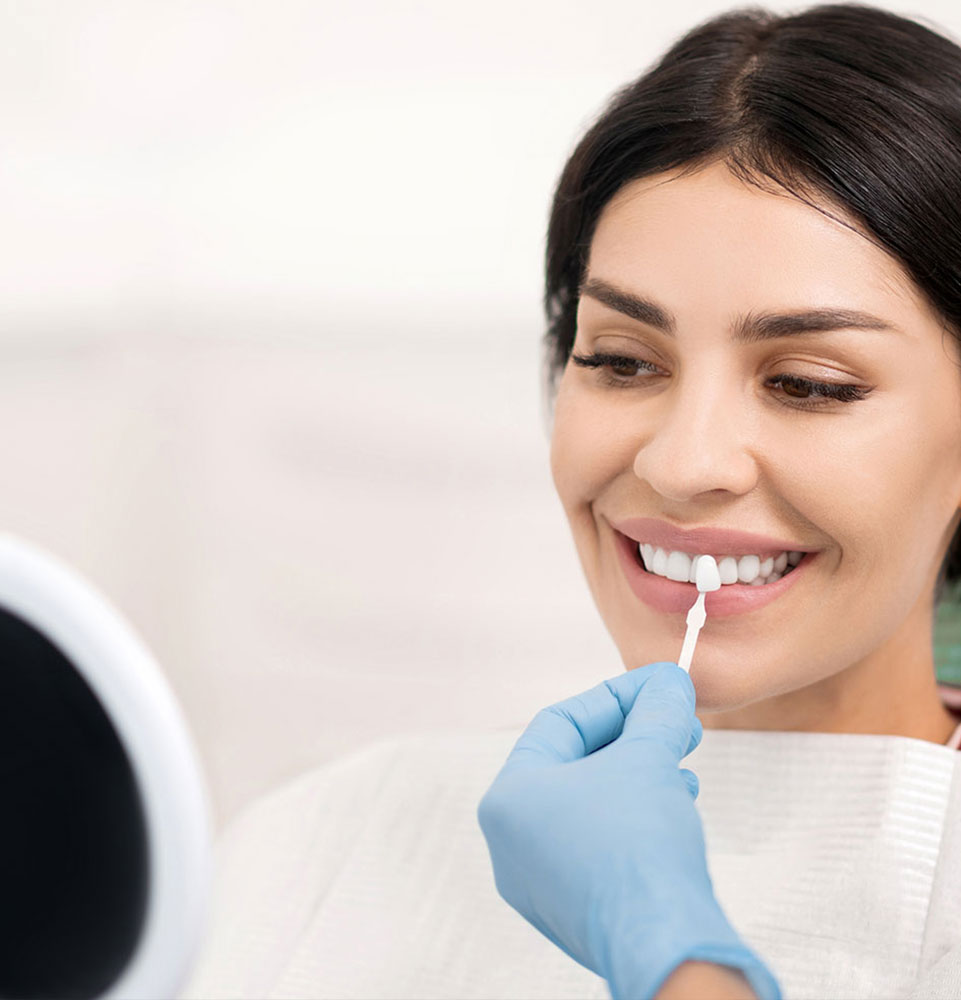 Patient being fitted for veneers